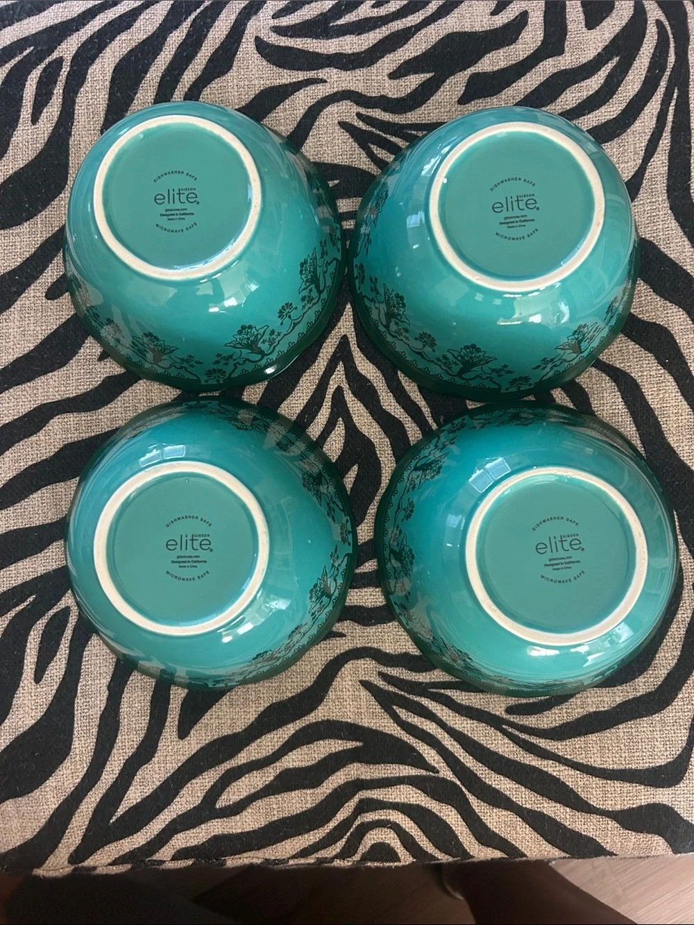 Turquoise Decorative Serving Bowls - Set of 4